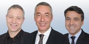 Guillaume Girard-Reydet (Ricard) au centre, Jean-Loup Savigny (Arval), à droite de la photo et Patrick Krawczyk (PagesJaunes).