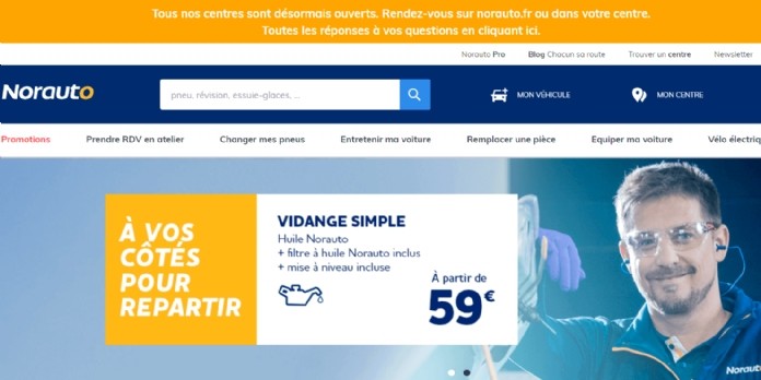 Comment Norauto a communiqué en ligne pour la reprise de son activité ?