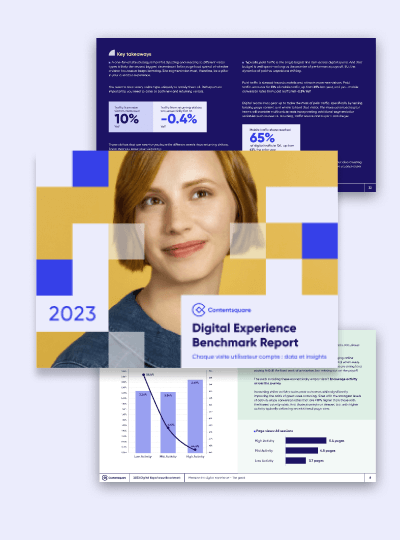 Couverture Digital Experience Benchmark 2023 - Les KPIs à suivre pour votre croissance